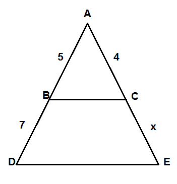Similar triangles ABC and ADE